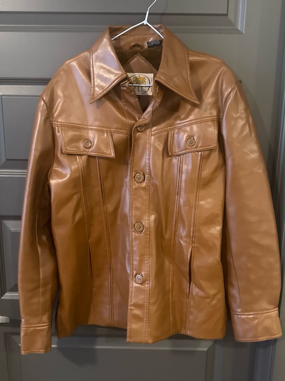 Streets of Laredo Vintage Brown Faux Leather Sherpa Jacket Medium